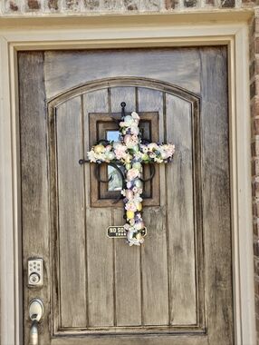 Homemade Easter Egg Floral Cross